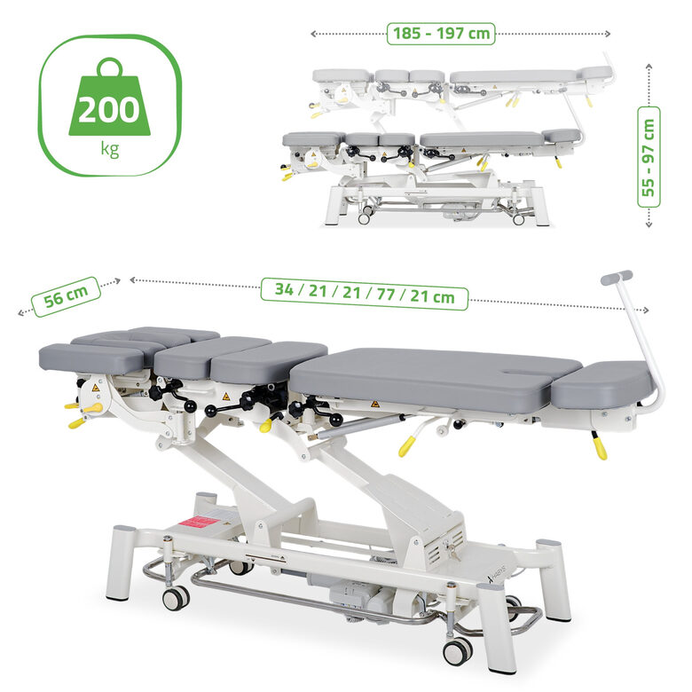 Stacionarus terapinis stalas Upright Chiro Z7 – 7 segmentų, elektrinis (CE)